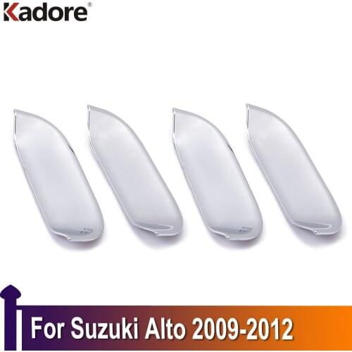 Fit For Suzuki Alto 2009 2010 2011 2012 Inserting ABS Chrome External Car Side Door Handle Bowl Cup Cover Stikcer
