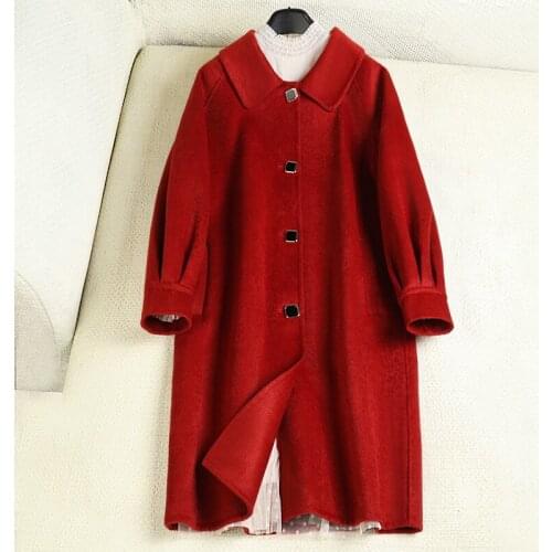 Season double cashmere coat female in the spring of 2020 the new dolls in han edition loose long popular cloth coat