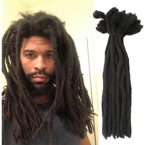 Handmade Dreadlocks Crochet Braids Pre-stretched Synthetic Braiding Hair Extensions Afro Kinky Twist For Men Women Black Soft
