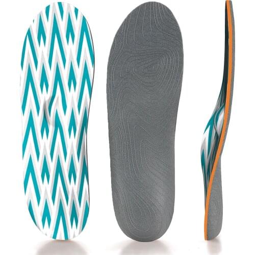 Green Striped Memory Foam Insoles Plantar Fasciitis Arch Support Insoles for Women Men Sneakers Shoe Inserts