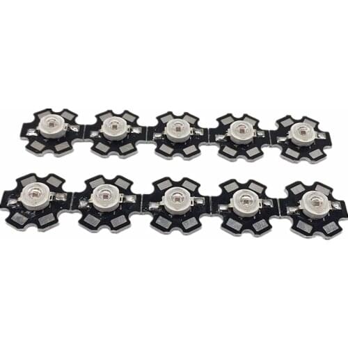 10pcs 1w 3w Deep Red 660nm ~ 665nm EPILEDS LED Light Bulb Part Diode For Plant Grow With 20mm Star
