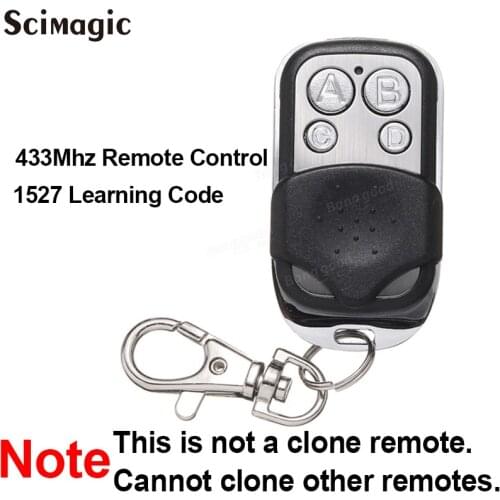 Universal 433Mhz RF Remote Control Key Fob 1527 Learning Electric Garage Door Controller