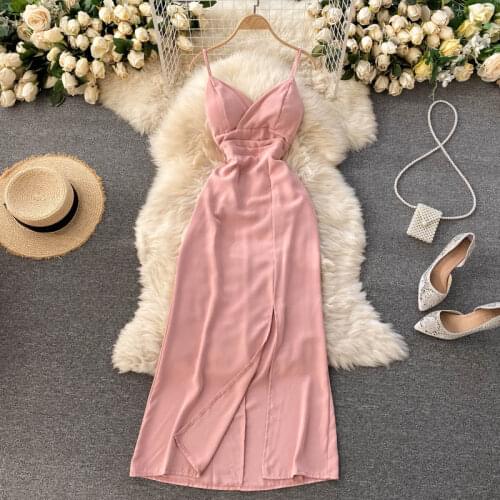 Womens Spring Summer Runway Fashion Strapless Split Slip Dress Female High Waist ChicTravel Slim Party Dress TB1938