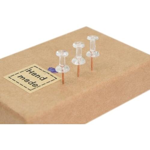 YYDS 100pcs Transparent Rose Gold Push Pins Thumb Thumbtack Board Pins Drawing Photo Wall Studs Office School Supplies