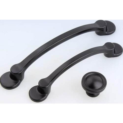 128mm modern simple black kitchen cabinet cupboard door handles retro simple matte black drawer shoe cabinet knobs pulls 96mm