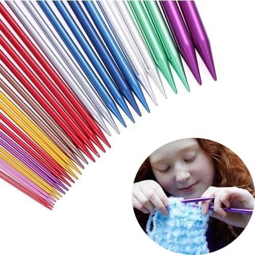 2PCS Aluminum Single Pointed Long Knitting Straight Needles Pins Scarf Sweater Handmade Garment Weaving Accessory Tool DIY Craft