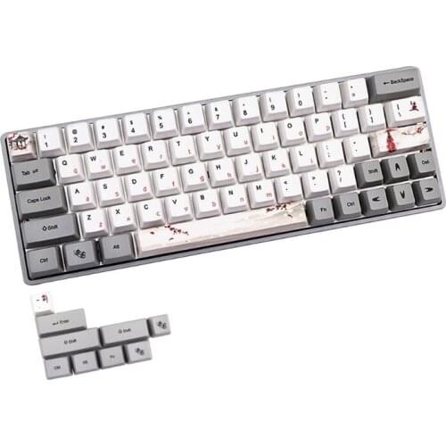 64+9 Keys Dye-Sublimation Mechanical Keyboard Keycaps PBT OEM Profile Keycap For GH60 GK61 GK64 Keyboard