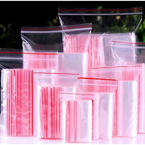 7 sizes 6x8cm/10x15cm Transparent Clear Resealable Zipper Poly Bags Dispenser Bag Storage Sealing Bags for Food Little Item