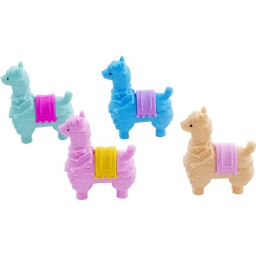 8 Pcs Rubber Pencil Erases Creative Kawaii Alpaca Cartoon Eraser Student Study Stationery School Office Supplies Gift Wholesale