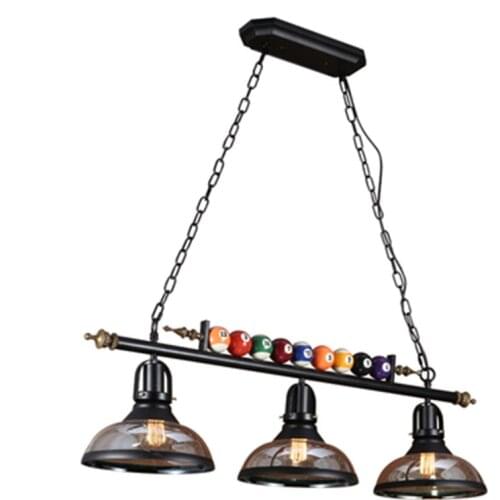 American Nordic Billiard table pendant lamp droplight vintage iron glass shade bedroom dining room cafe restaurant pendant light