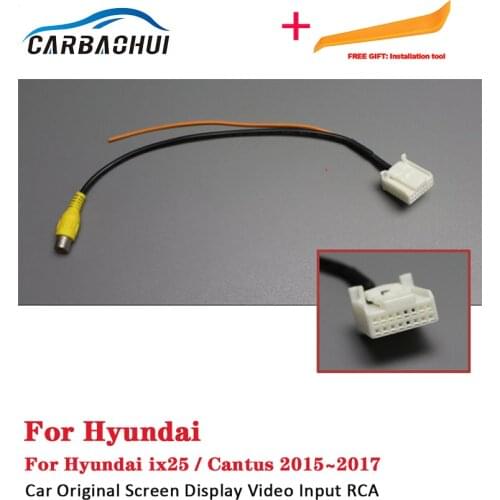 16 Pins Car RCA Adapter Wire Cable For Hyundai ix25 Cantus 2015~2017 Car Rear View Camera Original Video Input Connetor