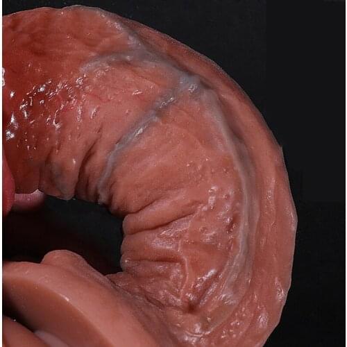 Big Double-layer Soft Realistic Large Dildo With Suction Cup Real Skin feeling Penis Erotic Sex Toys For Women liquid silicon