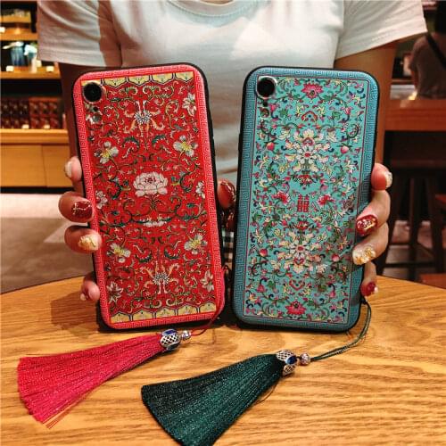 3D Relief Pattern Case for iPhone 12 Pro Max XS Max XR X SE 2020 Tassel Lanyard Soft Silicone Cover for iPhone 11 Pro Max Funda