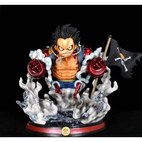 Anime One Piece GK The Straw Hat Pirates Gear Fourth Luffy Double Fists Flag PVC Action Figure Toys 24cm