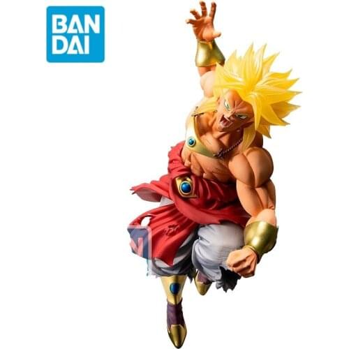 Original Bandai Dragon Ball Z Anime Figure Super Deciding Fight Super Saiyan Broli Anime Action Figures Toys for Children 19cm