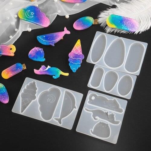 Crystal Epoxy Resin Hair Clip Mold Hair Accessories Hand-decorated Duckbill Clip Word Clip Mold For Resin