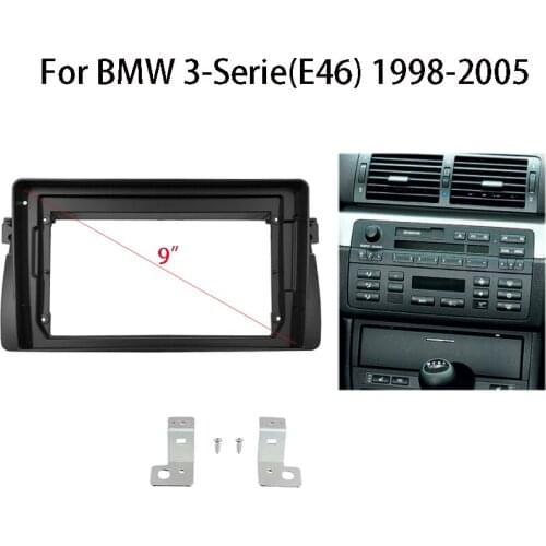 9 inch Autoradio Frame Kit For BMW 3-Serie(E46) Car Stereo Head Unit Panel Mounting Bezel Faceplate Center Console Holder Fascia