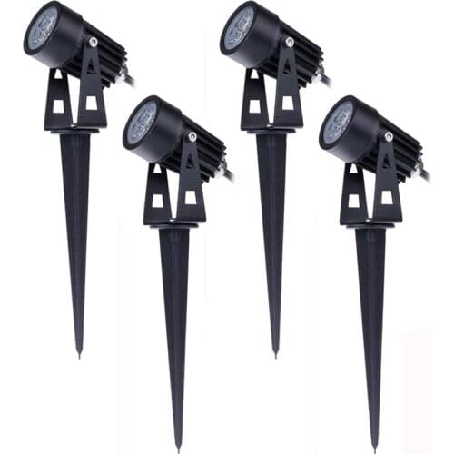 LBER 4PCS 3W 220V IP65 Garden Lights Spotlights Outdoor Lamp 30000h ​LED Spot Landscape for Patio Tree Yard Lawn Wall Bush