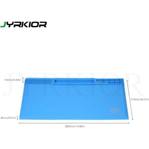 Jyrkior 380 x 210mm Magnetic Heat Insulation Silicone Pad for BGA Soldering Repair Solder Station Mat with Screw Notches