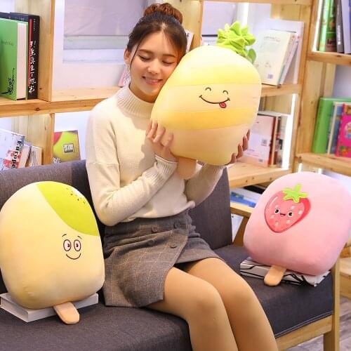 Cute Orange Strawberry Kiwi Lemon Pineapple Dolls Pillow Soft Cushion Plush Toy Stuffed Fruit Room Car Decor Birthday Baby Gift