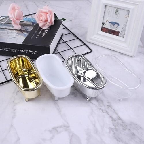 Mini Bathtub Soap Jewelry Storage Box Makeup Organizer Container Desktop Sundry Storage Case Gold Silver Sundries Storage Box