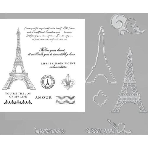 Metal Cutting Dies and Stamps Stencils Dies TOWER For Scrapbooking Stencil Album Paper DIY Gift Card Decoration Embossing