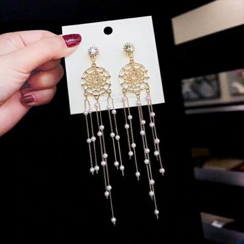 2020 New Womens Earrings Fashion Imitation Pearl Tassels Drop Earrings For Women Girl' Gifts bijoux Party Jewelry Wholesale