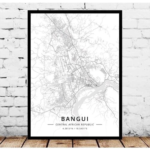 Bangui Central African Re Map Poster