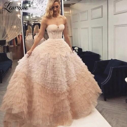 Amazing Princess Prom Dresses Long 2021 Cloud Tiered Customized Party Gowns For Weddings Pink Celebrity Dress Evening Wear Dress