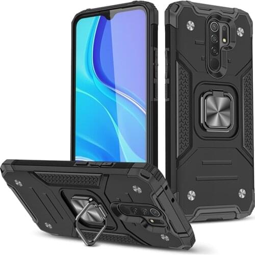 Shockproof Case for Xiaomi Redmi 9 Case Cover Armor Bumper Defender Ring Holder Magnet Phone Case Redmi 9 Redmi9