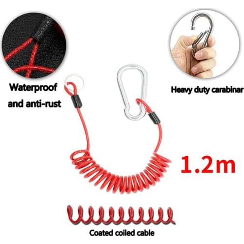 Zip Trailer Spring Safety Rope Trailer Coiled Brake Away Cable for RV Caravan (Red Color)