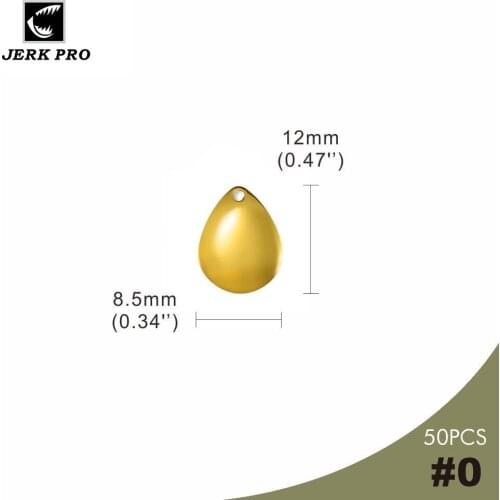 JERK PRO 50PCS Size 0 Gold Plating Smooth Steel Colorado Spinner Blades Fishing Lures Spinnerbait Accessories Angler’s Component