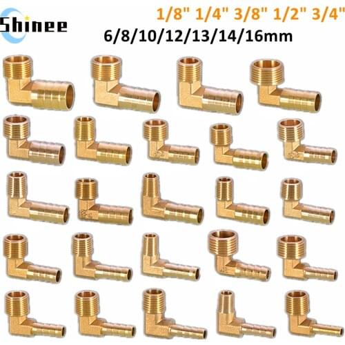 Pagoda connector 6 8 10 12 13 14 16mm hose barb connector tail thread 1/8 1/4 3/8 1/2 3/4 1BSP thread Brass Pipe Fittings Elbow