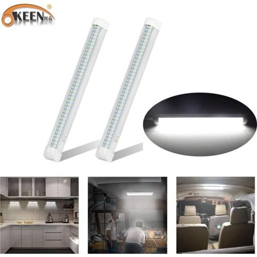 OKEEN 12V 108 LED Car Interior White Strip Lights 6W Interior Led Light Bar with Switch for RV Camper Boat Indoor Ceiling Light