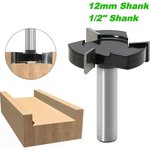 12mm Shank 1/2" Shank T-Slot Router Bit Straight Edge Slotting Milling Cutter for Woodworking Router Bits for Wood