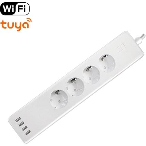 Tuya Smart WiFi Power Strip Surge Protector Multiple Power Sockets USB Port Voice Control for Amazon Echo Alexa Google Home