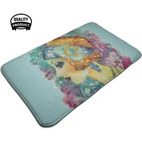 Glamorous Lady Comfortable Door Mat Rug Carpet Foot Pad Womens Womens Girls Girly Fashion Fashionable Oil On Oil Painting