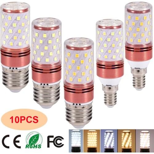 10 Pack E14 /E27 LED Corn Bulbs SMD3528 LED Candelabra Light Bulbs 80W Incandescent Bulbs Equivalent 9W LED Candle Bulbs