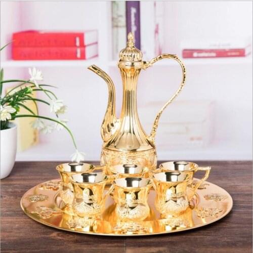 Europe gold/sliver color metal wine glass hip flask bar set antique hip flask wine glass gift set living room decoration JJ063