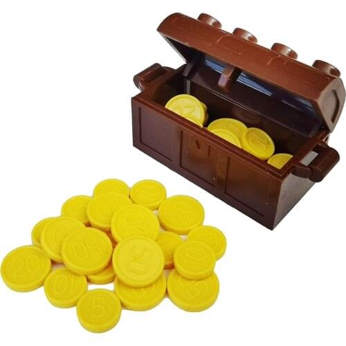 Golden Coin 7050 Utensil Coins Pirate Treasure accessory bricklink DIY building block brick assemble particles brickset