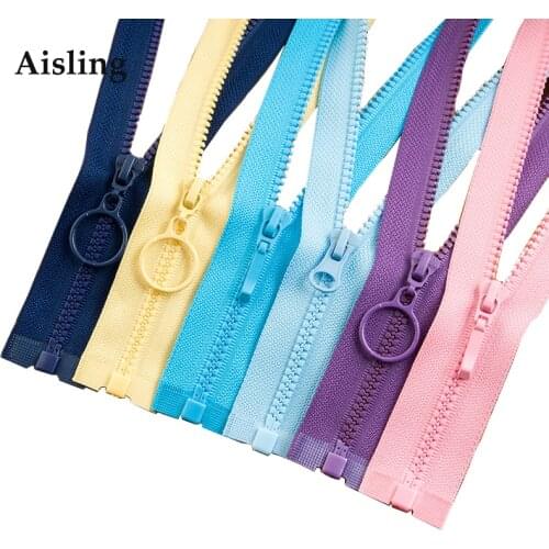 10Pcs 60cm 3# High-Grade Resin Zippers For Clothes Jacket Down Colorful Zipper For Sleeping Bag Zip Clothing Accessories D692