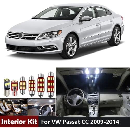 12Pcs White Canbus Led Car Light Blubs Interior Lights Kit For VW Passat CC 2009- 2013 2014 Dome Map Trunk Vanity Mirror Lamp