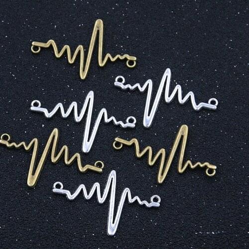 15PCS Two Color Heat Waves Charms Personality Connector Jewelry Metal Alloy For DIY Jewelry handmade accessories