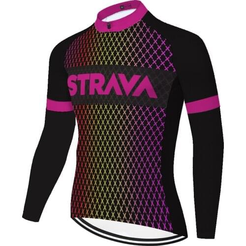 2021 team cycling jersey ​​​STRAVA maglia ciclismo uomo long sleeve bike jersey summer spring quick dry ​mallots ciclismo hombre