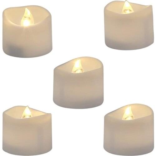 24pcs Warm White LED Flameless Candle Lamp Votive Bars Holiday Wedding Battery-Powered Electronic Pillar Candle For Home