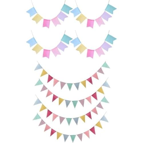 4Pcs Colorful Banner Garlands Birthday Bunting Pennant Flags Chains Baby Shower Wedding Decoration Party Supplies