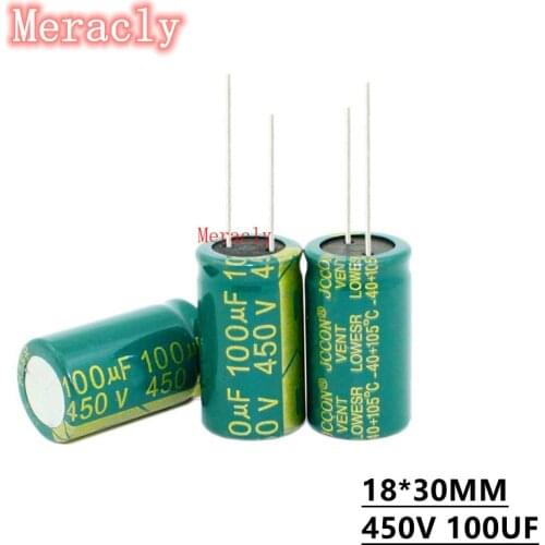 5PCS 450V 100UF Wholesale aluminum electrolytic capacitors 20% high frequency and low resistance, good quality