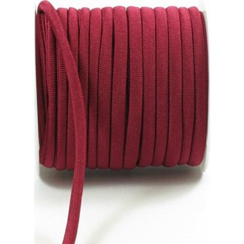 Free Ship 5mm 20meter / Row Wine Red Elastic lycra cord Stitched round lycra cord Lycra strip For Jewelry Marking