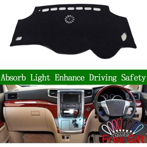 For Toyota ALPHARD 2011 2012 Right Hand Drive Dashboard Cover Car Stickers Sun Shade Dash Mat Carpet Interior Accessories