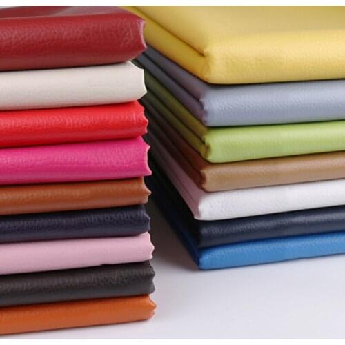 PU Leather Fabric Big Litchi Pattern Wear-resistant Soft Sofa Fabrics Artificial Leather Diy Fabric Thick Hard Bag Soft Bag